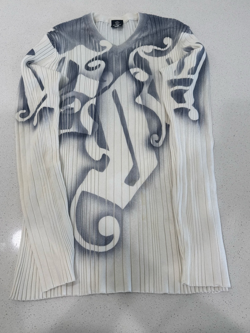 Versace Jeans Couture pleated long-sleeve knit top